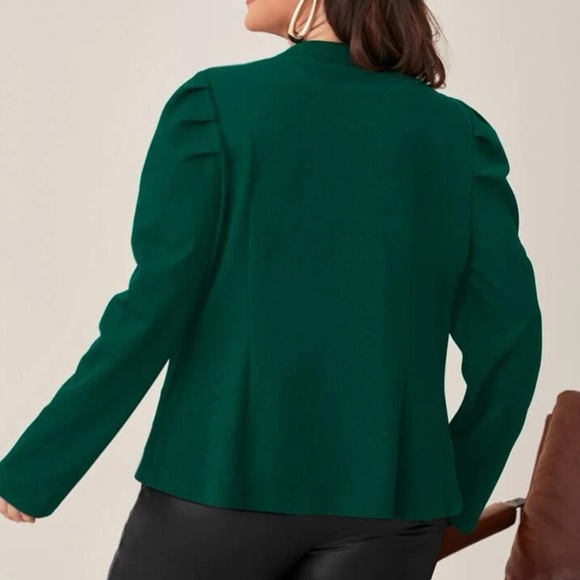 Plus size red puff sleeve jacket - Picture 10 of 13